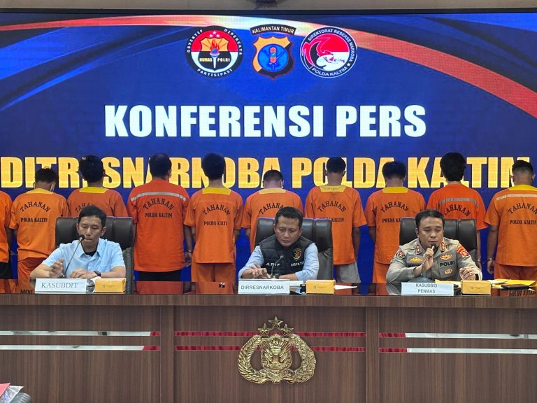Polda Kaltim Ringkus 10 Pengedar Narkoba, Sita 3,5 Kg Sabu dan Ribuan Ekstasi